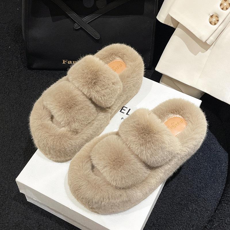 Small thick-soled winter slippers for women to wear in autumn and winter, new models go out to increase the tide of slippers