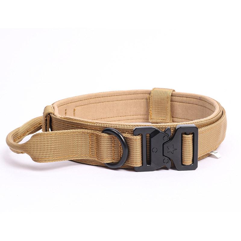 Tactical Adjustable Dog Collar & Leash - Outdoor Explosion-Proof Training Collar.