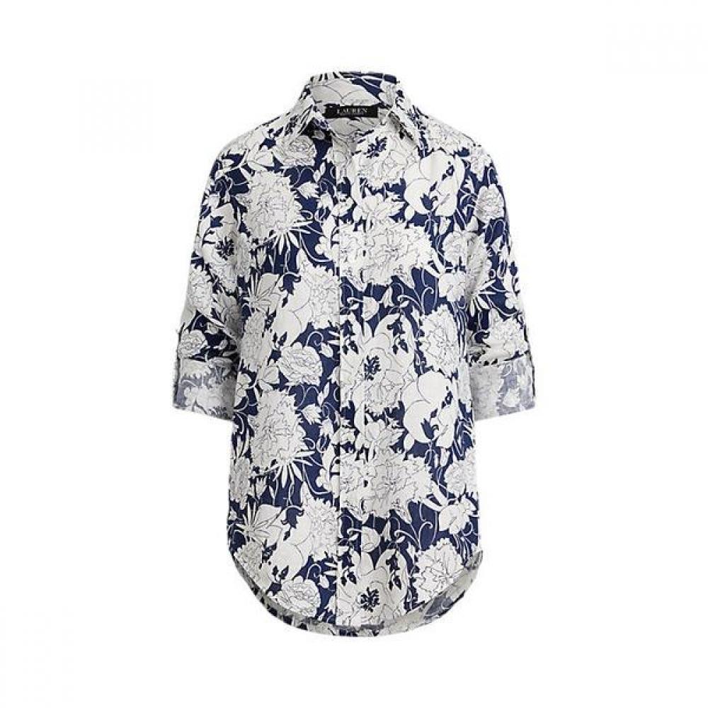 Lauren Ralph Lauren Relaxed Fit Floral Linen Shirt Wmlrshts6820523100 XS