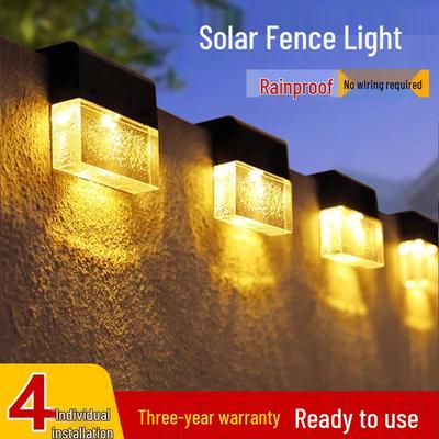 Solar-Powered Waterproof Outdoor Wall & Fence Light for Garden, Yard, Balcony, and Courtyard Atmosphere
