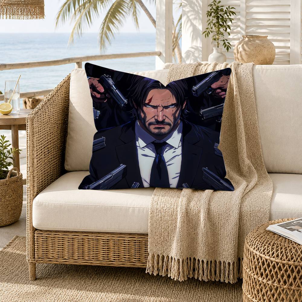 MMovie Character JJohn WWick Pillow Case for Sofa Living Room Home office Decor Protective Cover