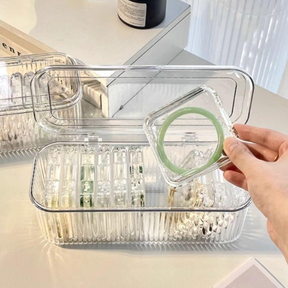 Transparent Jewelry Storage Box Dustproof Lid Bracelet Storage Box  Jewelry Display