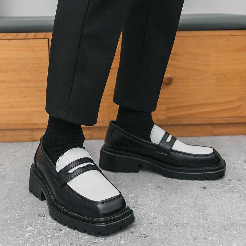 Size 38-45 Classic Men Loafers British Casual Comfortable Fashionable Thick Soled Leather Shoes Men Business Office Formal Shoes