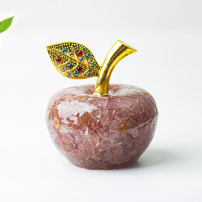 Resin Crystal Apple Figurine For Home Office Decor Gift For Teens Collectors