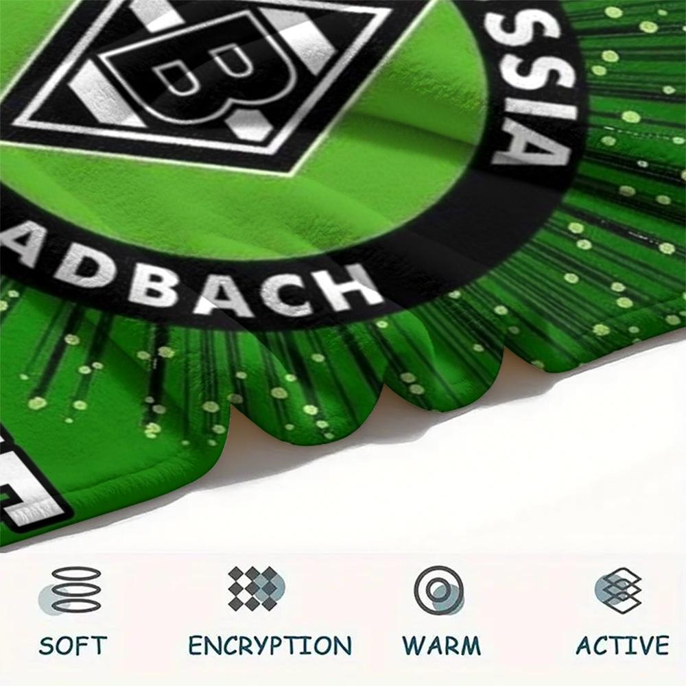 1 Stück Personalisierte Decke mit Vfl Gladbach Muster aus Flanell, geeignet für alle Jahreszeiten, für Heimdekoration, Wärme und Komfort, Geschenke, Weihnachtsgeschenk