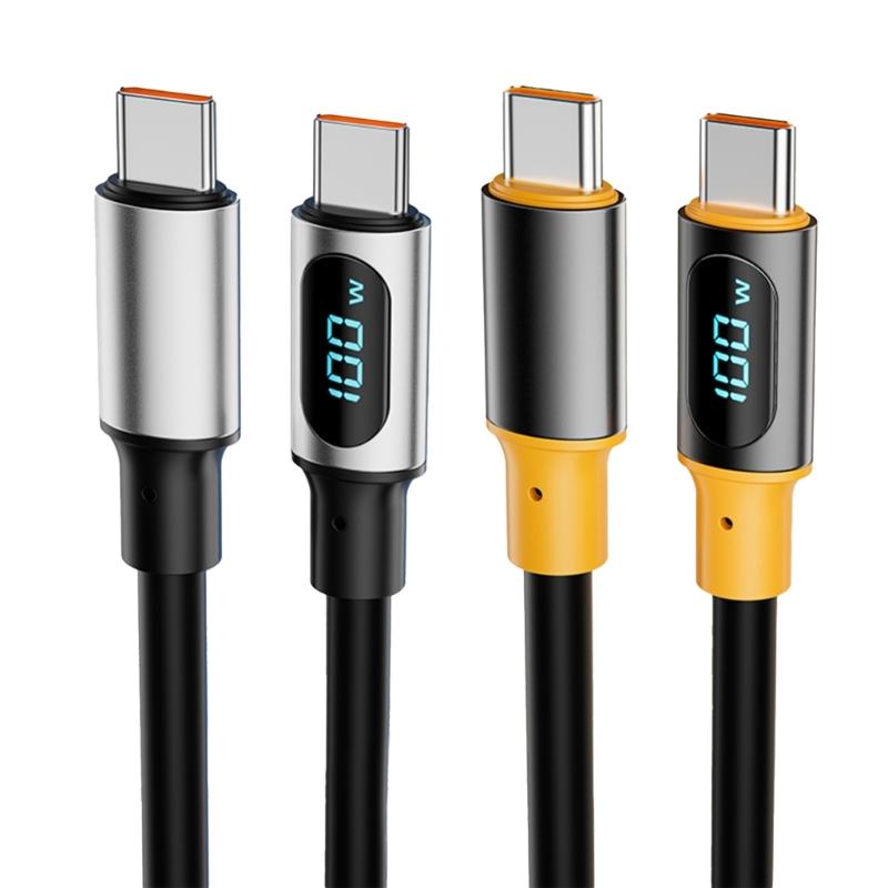 Fast Speed PD100W Power Cord Digital Display Charging Cable for Fast Charging and Data Sync Double End USB C Port