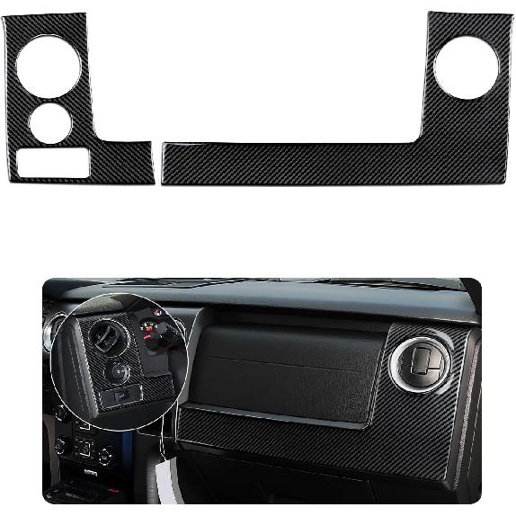 Car Carbon Fiber Dashboard Trument Panel Strip Sticker Cover Interior Trim Decal for Ford F150 2009 2010 2011 2012 2013 2014 Accessories