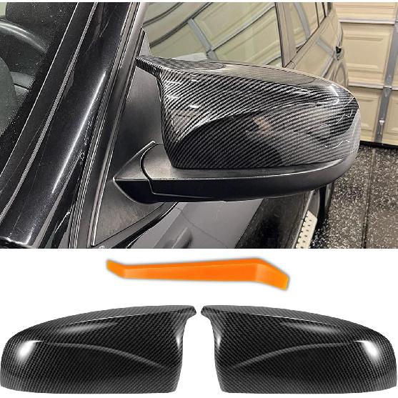 M Style Replacement Rear View Mirror Cap Cover for 2007-2013 BMW X5 E70 X6 E71 Exterior Accessories Tuning Parts, Glossy Black - 1 Pair (Left-Right)