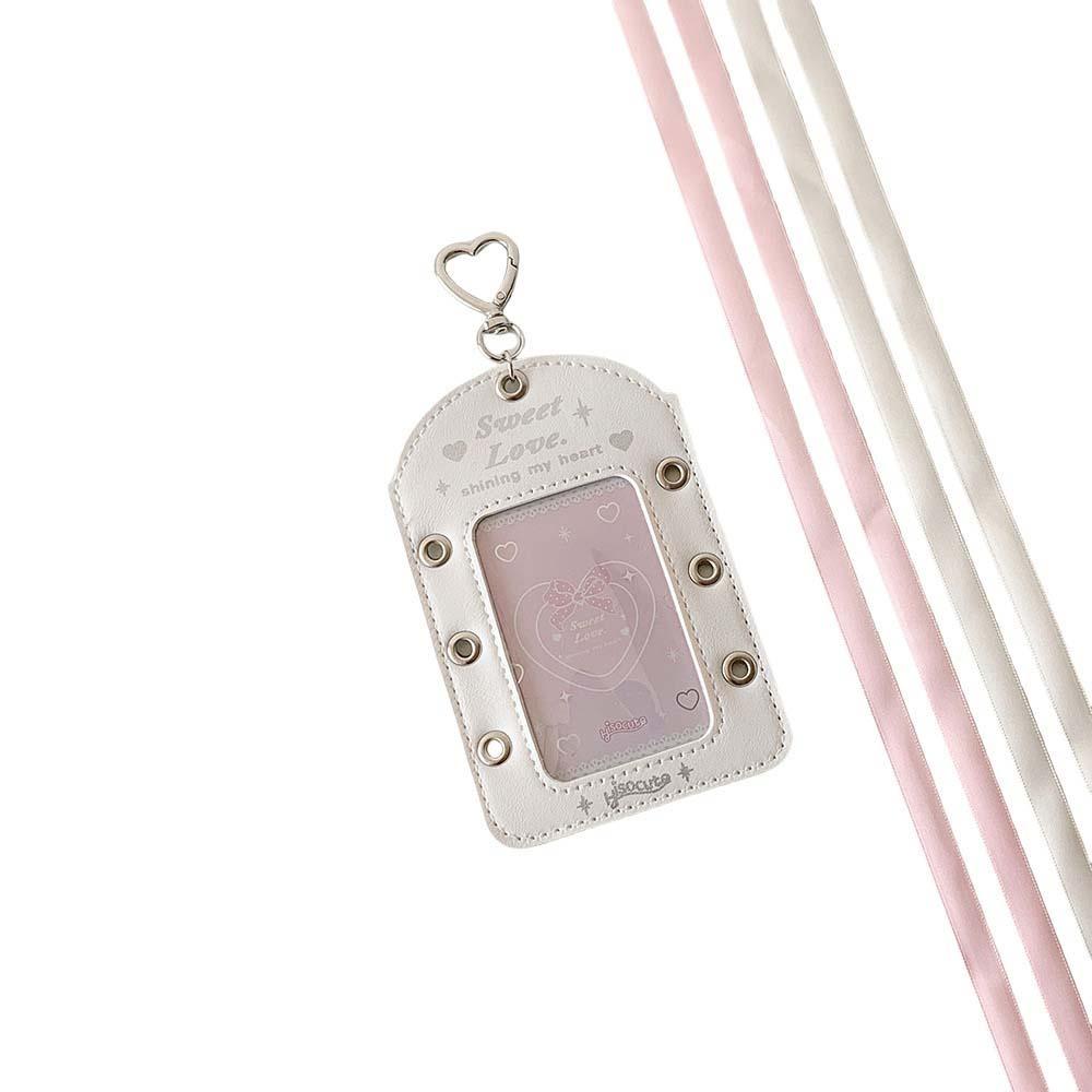 DIY Ballet Ribbon Korean Photocard Holder PU Card Cover Idol Card Display Protector  Girls Gift