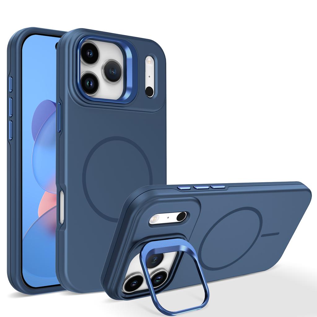 Metal Lens Stand Magnetic For Magsafe Case For iPhone 17 16 15 14 Plus 13 12 11 17 Pro Max Shockproof Wireless Charge Cover
