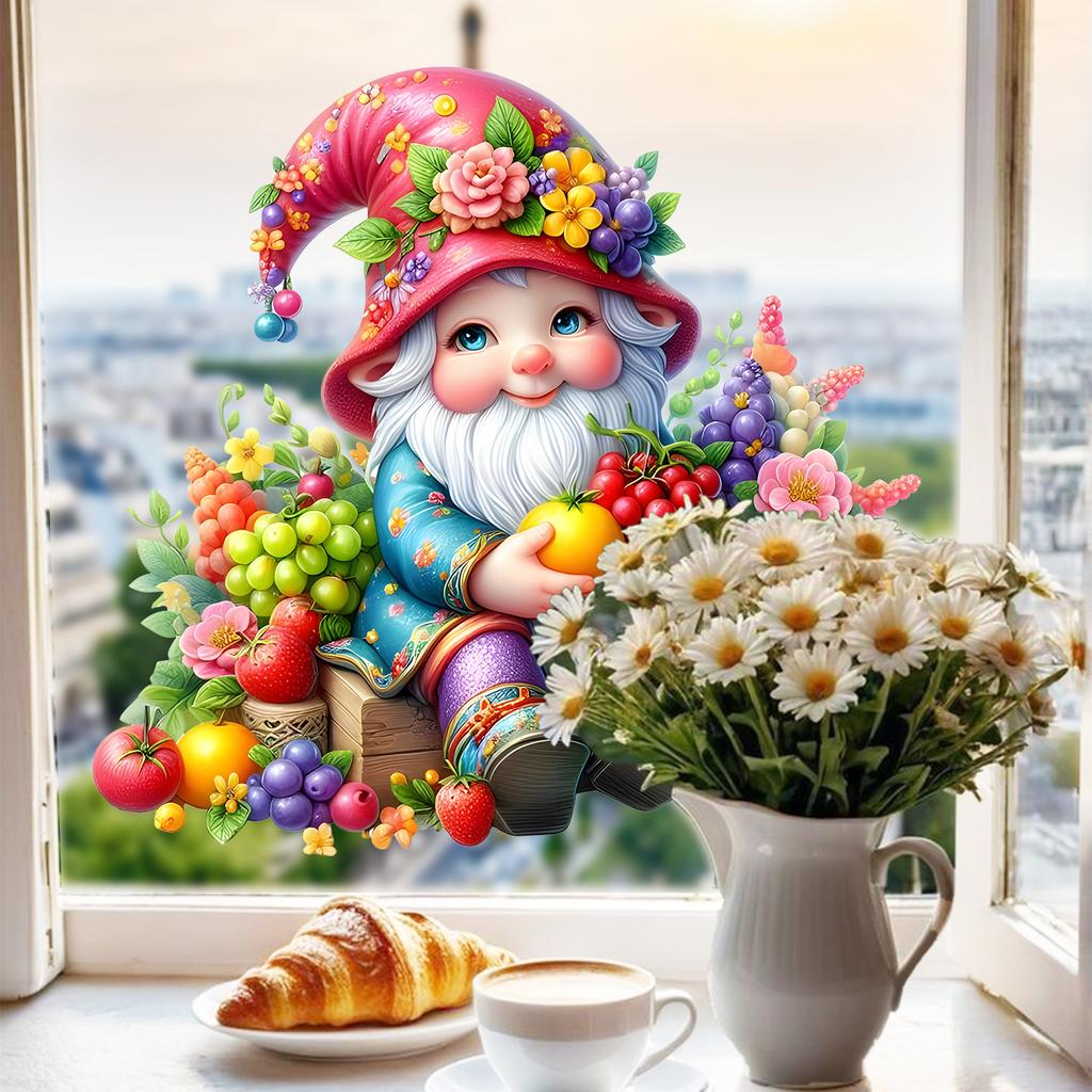 Frucht Zwerg Thema Fensteraufkleber für Küche, Esszimmer, Balkon, Schlafzimmer, Fenster