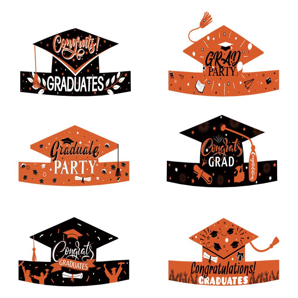 Graduation Party Paper Cap With Colorful Design For Photo Booths And Decorations