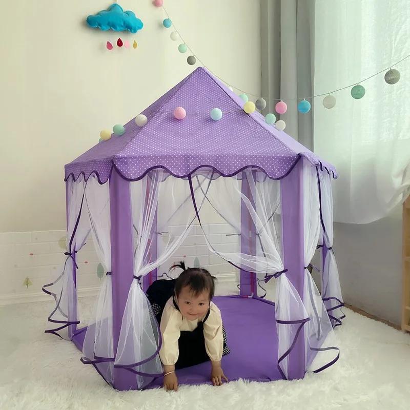 Tenda da gioco a rete esagonale per bambini - Indoor e Outdoor 2 in 1 Sicura Ventilata Tenda da gioco per bebè Giocattolo per bambini e bambine Tenda per gattonare