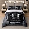 Set Biancheria da Letto Personalizzato Modello Boston Bruins, Stampa Nome Testo 1 Copripiumino più 2 Federe Tessile per la Casa