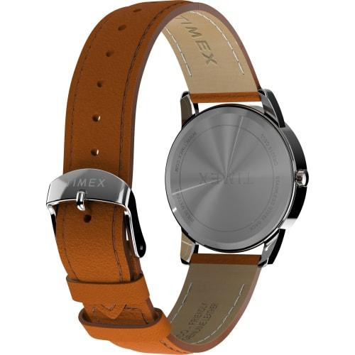 Мужские часы Timex EasyReader, коричневый/серебристый тон/зеленый/35 мм. 35 мм, Легко читаемые часы.