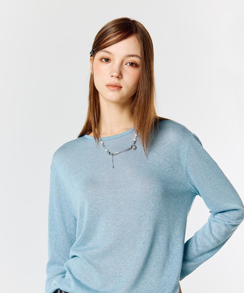 Latizen L15 Knit Sleeve Tee (Sky Blue)