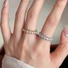 Vintage Spitze Ausgespart Goldplattiert Diamant Bandring - Damen Leichter Luxus Nischenstil