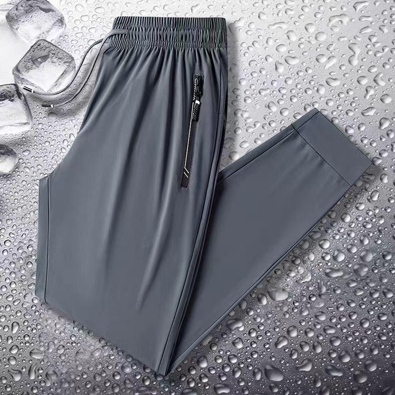Men's Summer Ice Silk Quick-Dry Lightweight Elastic Waist Pants