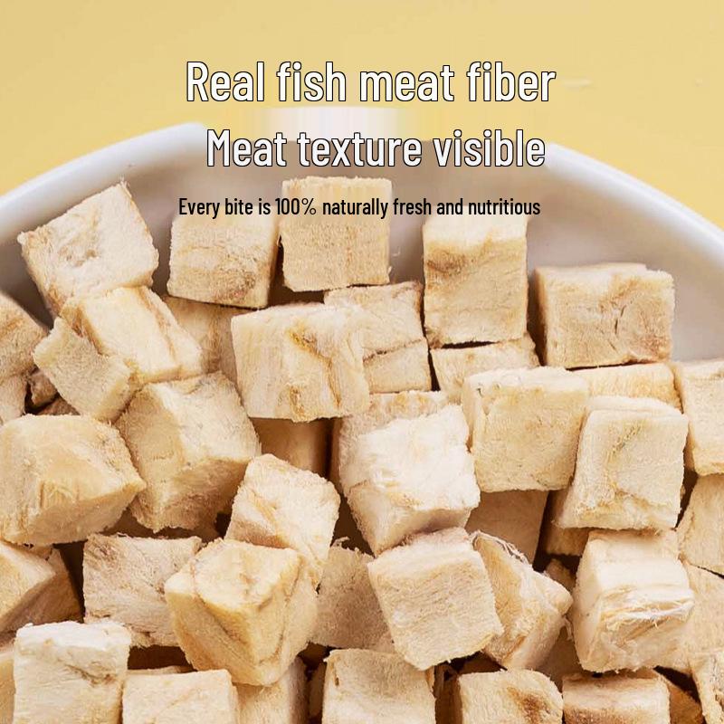 Freeze-Dried Cod Cubes for Dog Training & Cat Weight Gain - Enhances Fur Beauty