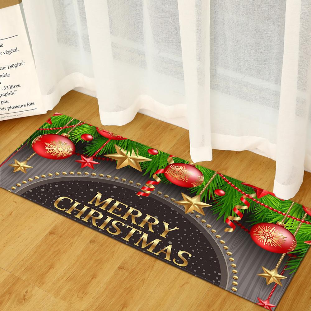 Christmas Household Bathroom Absorbent Non-Slip Mat Living Room Kitchen Sand Carpet Doormat Long Floor Mat