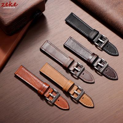 Vintage Oil Wax Leather Watchband 20mm 22mm for Omega for Seiko Wristband Stitching Cowhide Strap Watch Band Men Women Bracelets