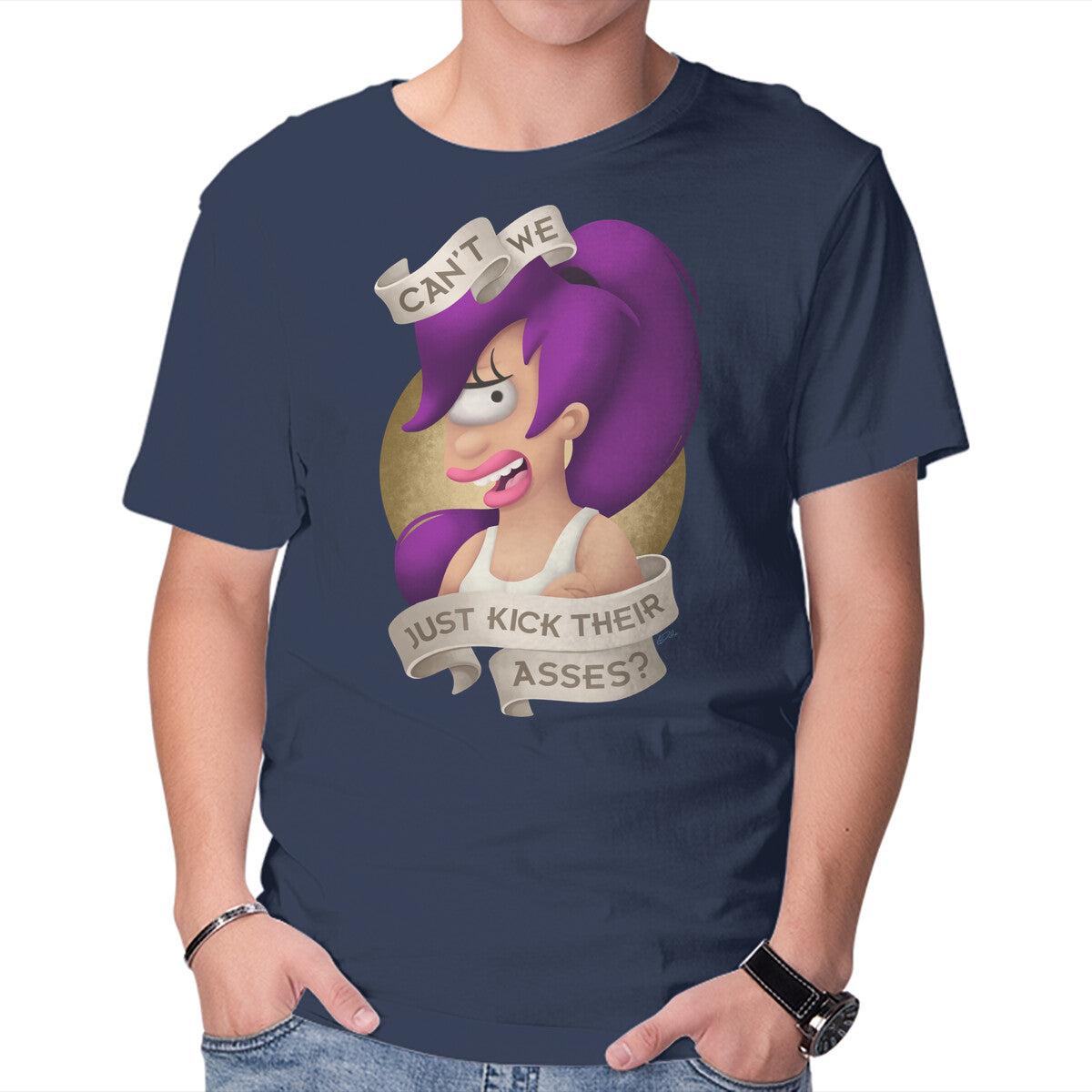 Unisex Crew Neck T-Shirt Can’t We Just Graphic Short Sleeve Casual Tee S