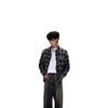 Men's Retro Black & White Checkered Long Sleeve Shirt Jacket - Casual Spring/Autumn Wear