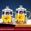 High Temp Resistant Borosilicate Glass Tea Cup with Lid & Handle for Men and Women - Stylish Design