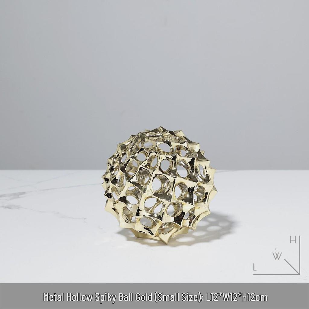 Modern Minimalist Metal Honeycomb Ball Ornament for Home and Office Decor