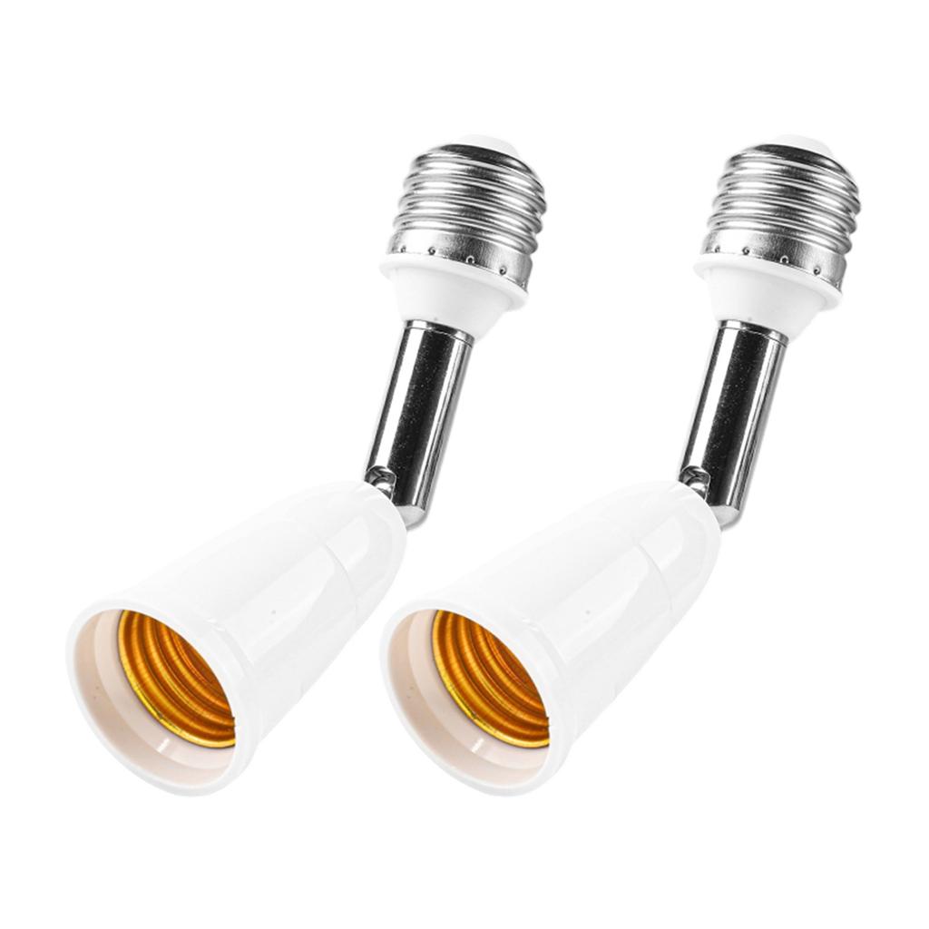 2Pieces E27 Male To Female Lights Bulb Adapter With 180 Degree Flexibility For Illumination Positioning