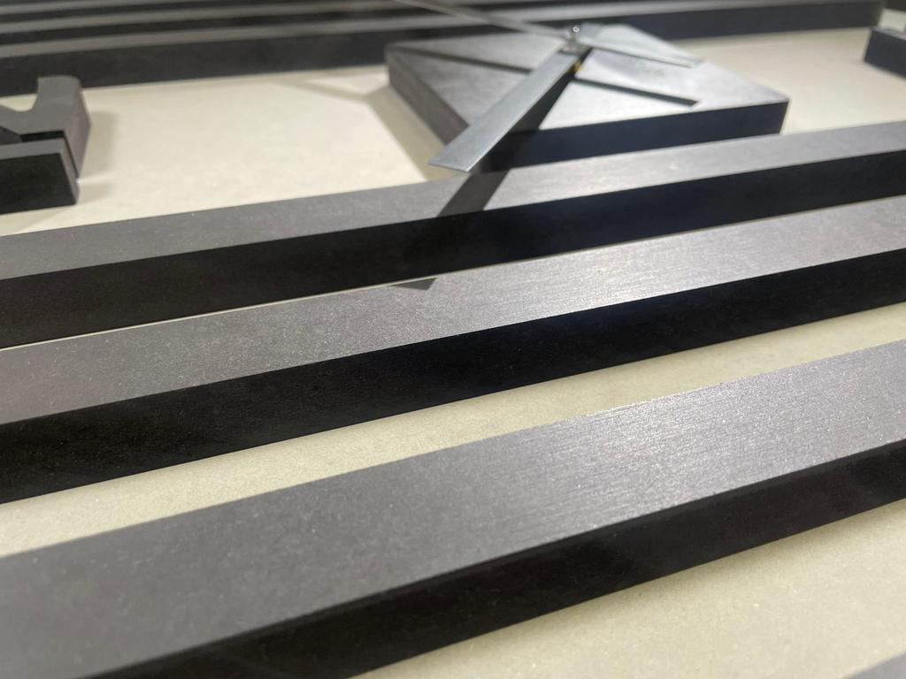 Black lamella wall clock SQ 60cm