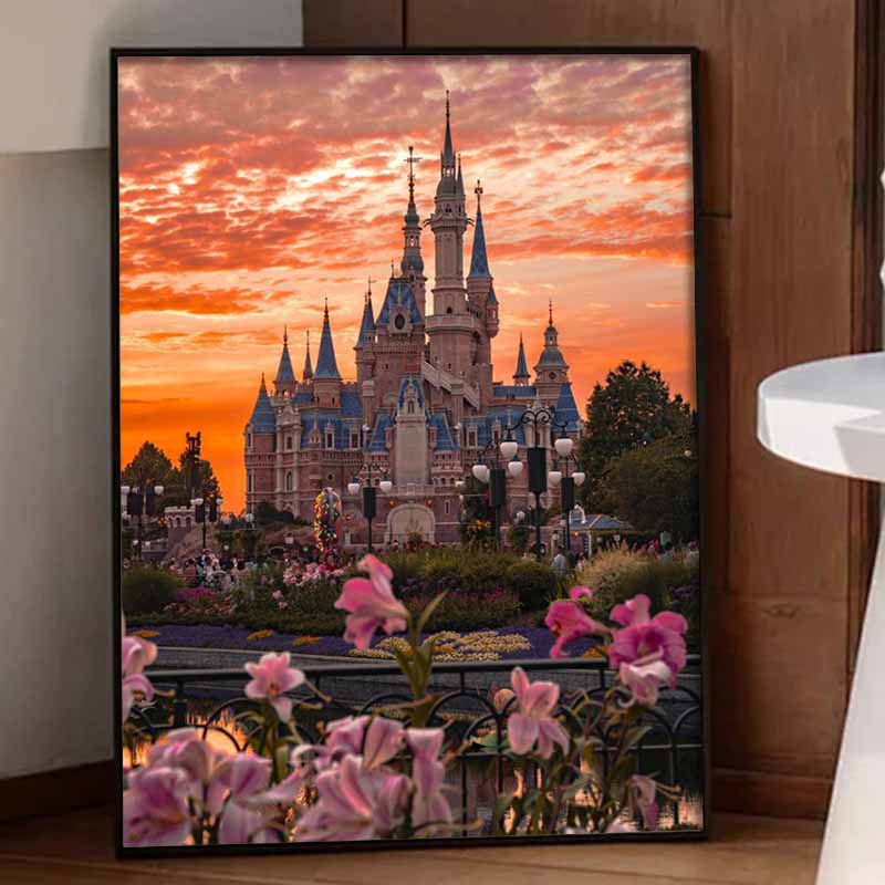 Disney Diamond Painting 5D DIY Castle Scenery Diamond Painting Art Diamond Painting Kit Adult/Beginner Gift Idea Creative Home Decor