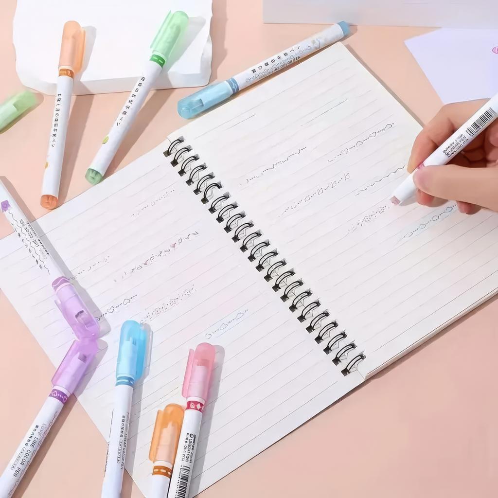 6 Outline Pens with Pattern Roller Seals, Suitable for Hand Copying Reports and Hand Account Highlighting