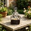 Halloween Skull Ornament, Resin Skeleton Shape 3D Printed Figure, Portable Desktop Skull Figurine Tabletop Party Decoration