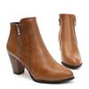 European and American Rubbed Thick High-Heeled Side Zipper Foreign Trade Large-Size Women's Martin Boots Ankle Boots for Autumn and Winter