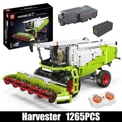 Farmer'S Vehicle 17014 Technical Car Toy The Remote Control Harvester Building Block Enginerring Truck Brick Kids Christmas Gift