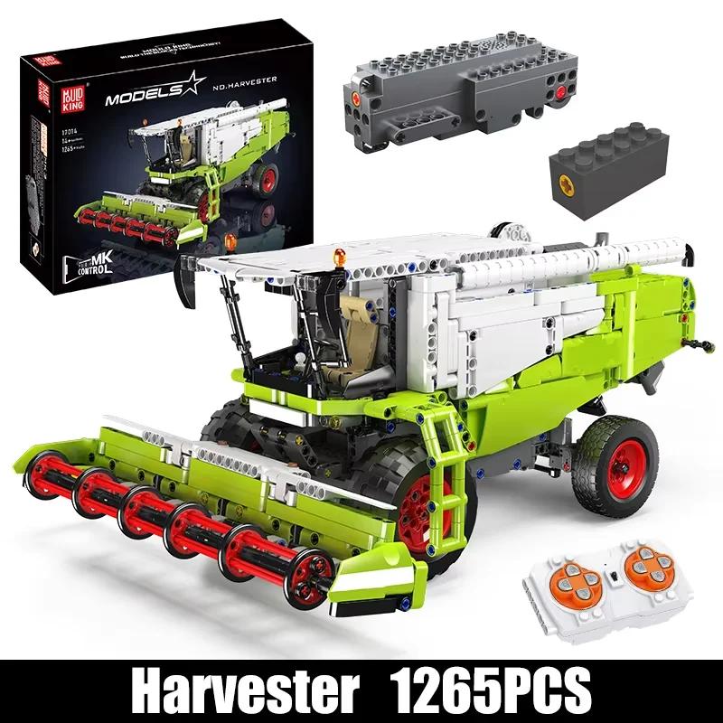 Farmer'S Vehicle 17014 Technical Car Toy The Remote Control Harvester Building Block Enginerring Truck Brick Kids Christmas Gift