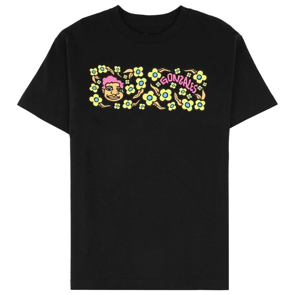 Krooked Mark Gonzales BLACKLIGHT SWEATPANTS Skateboard T Shirt BLACK M