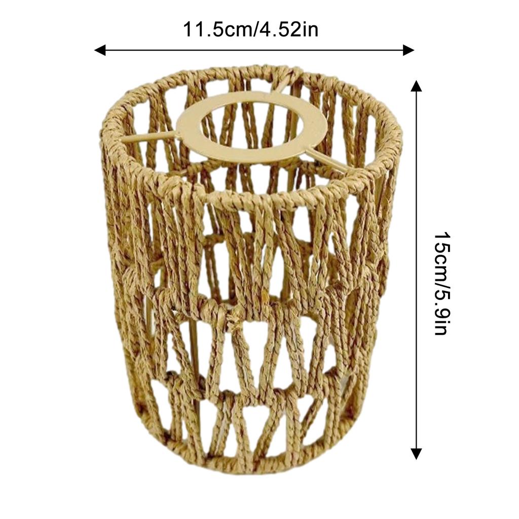 Lamp Shade Cover Light Woven Pendant Chandelier Rattan Ceiling Lampshade Shades Cage Weaving Rustic Replacement Farmhousewicker