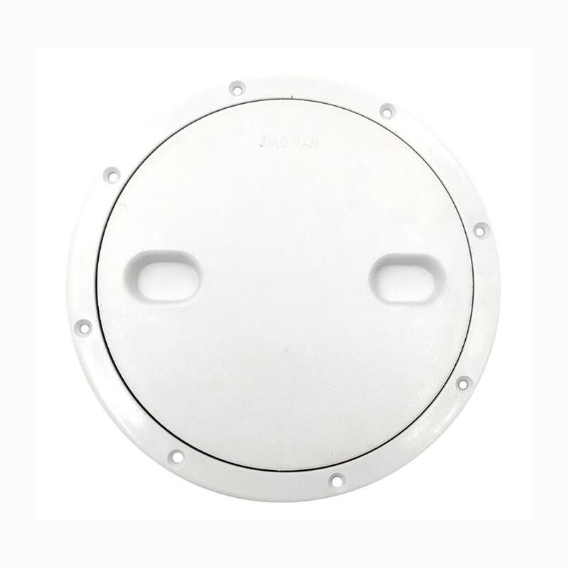 Marine White Nylon 9 inch Flat Inspection Hatch with Detachable Covers Boat Access Cover Lid Screw Out Deck Plate Hardware