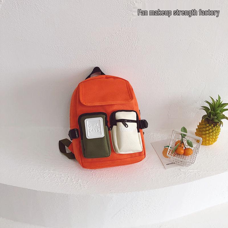 Japanese Style Color Block Backpack for Boys, Ages 3-5 - Durable, Trendy Travel and School Bag for Kindergarten (Small Size)