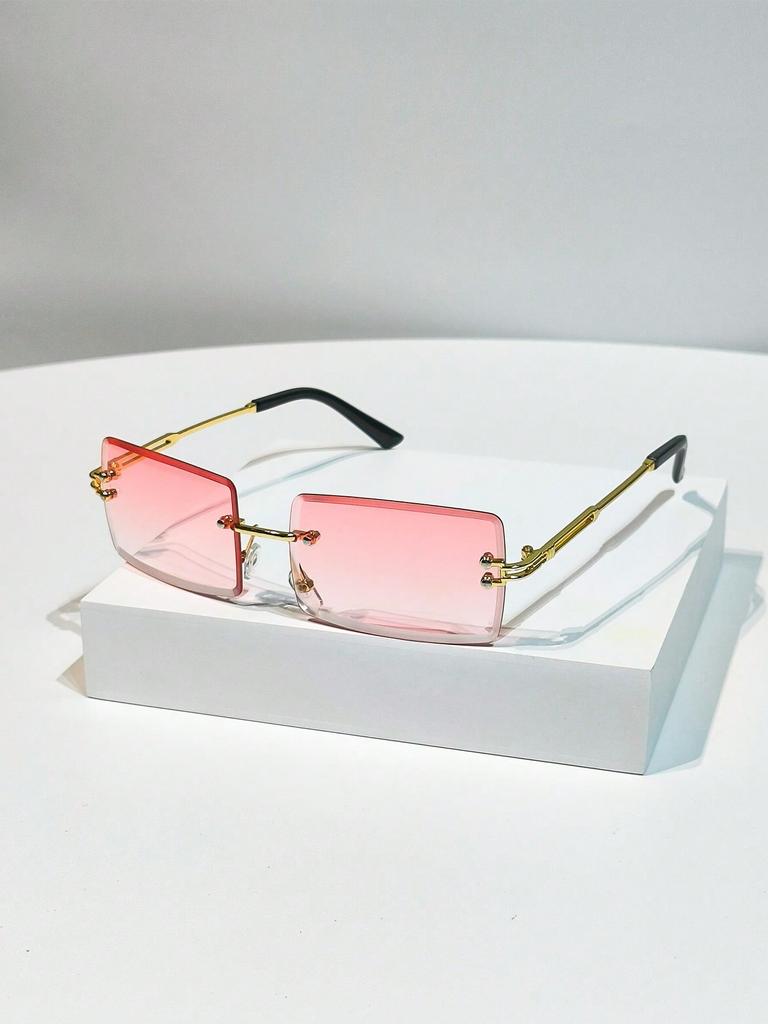 Rimless Fashion Glasses For Women Men Luxury Vintage Fashion Shades Travel Outdoor Glasses