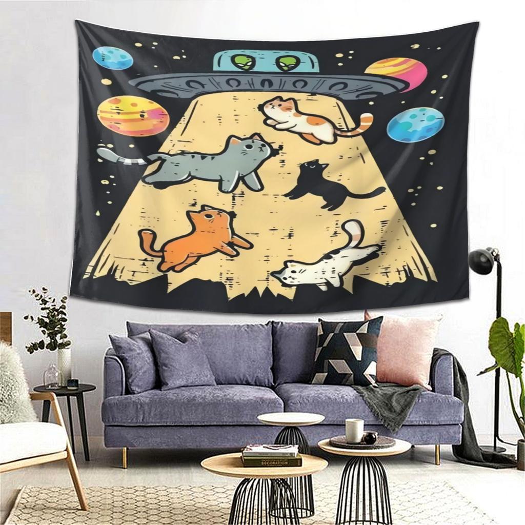 Charming Cats Themed Tapestry, High Quality Print Wall Hanging For Living Room Bedroom Office Party Holiday Gift Decor