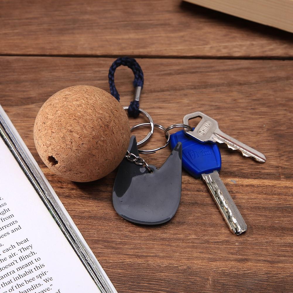 Stainless Steel Ring Cork 5cm Floating Wooden Ball Key Chain Float Keychain Water Sports Accessroies