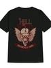 Casual Versatile Round Neck T-shirt with Skull Helmet Print