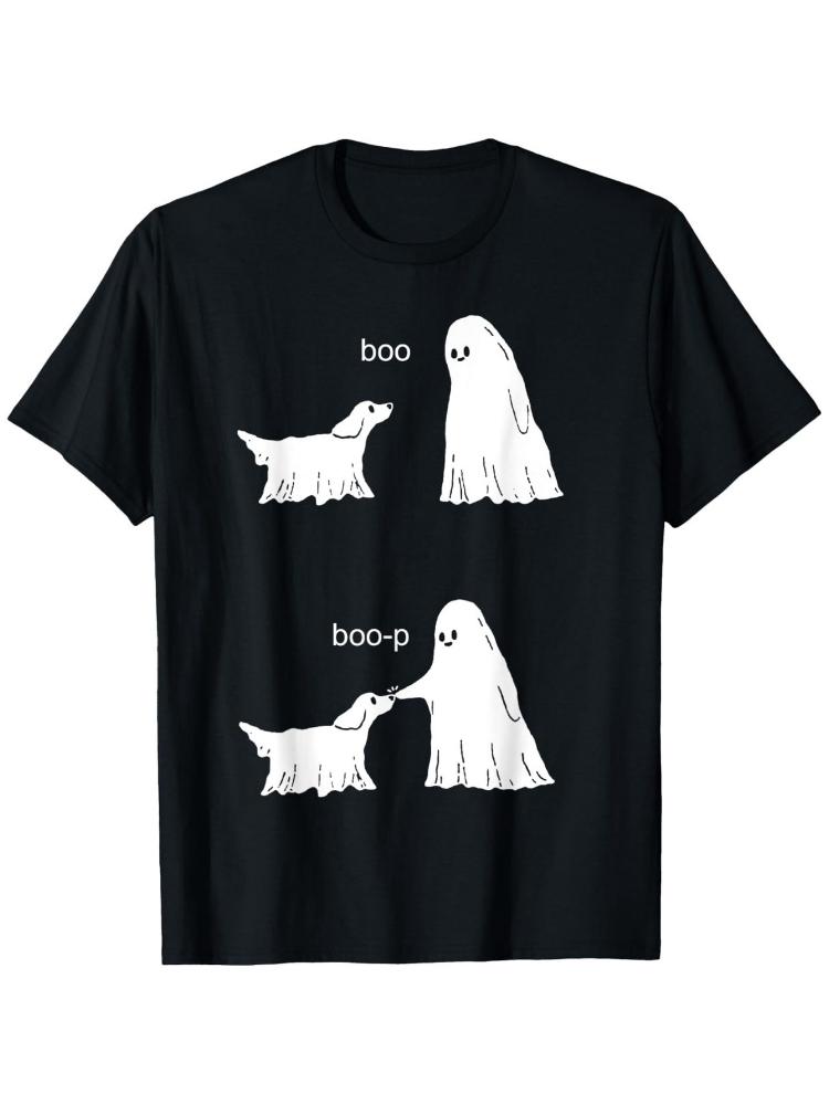 Boo Boop Ghost And Dog  pattern design 100 cotton summer Oneck short sleeve casual printed mens Tshirt