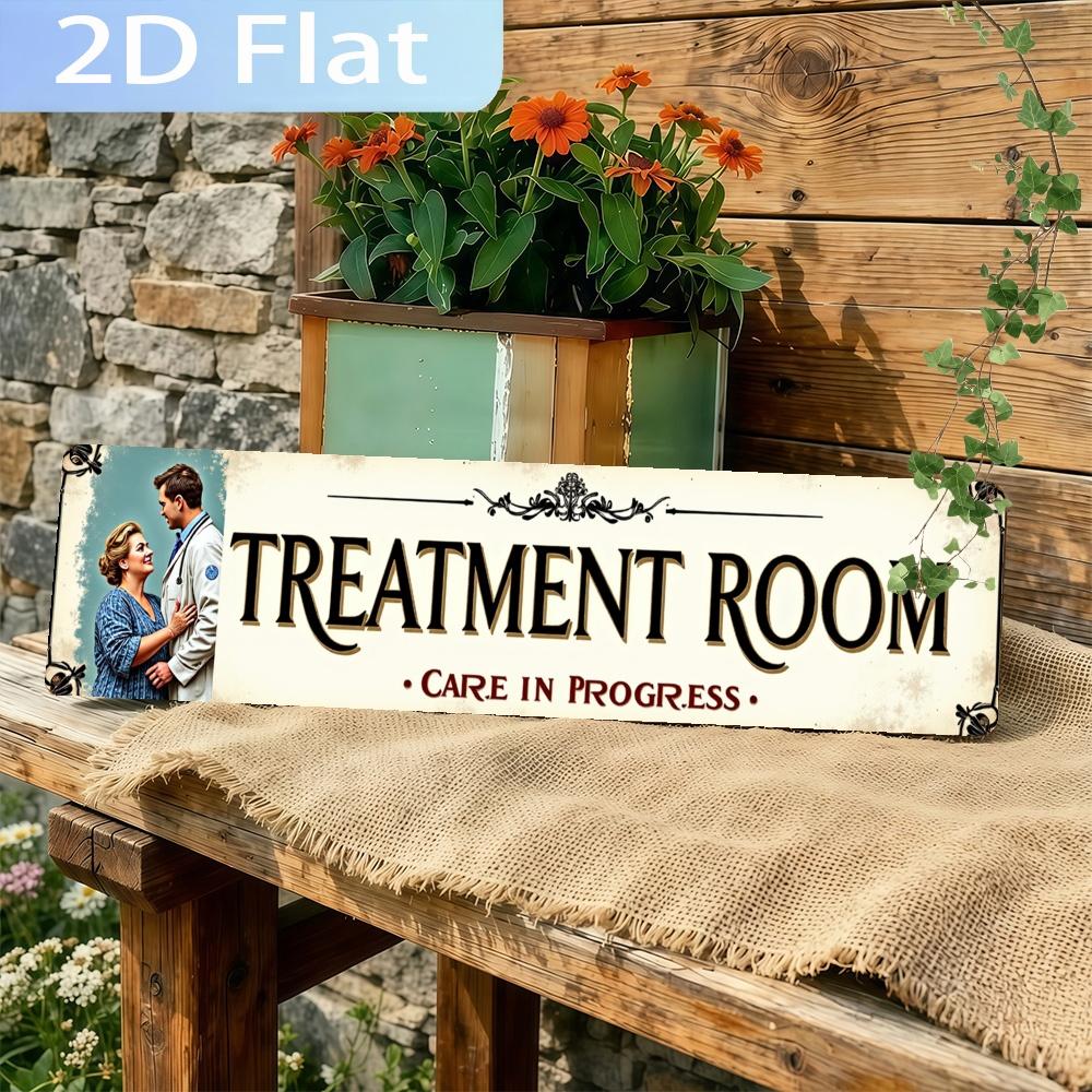 2D Flat, Vintage Sign 'Doctor with a Woman.', Elegant Wall Art Sign, 10.16X40.64 cm, Perfect for Home, Bathroom, Kitchen, Office, Multipurpose Use, Id