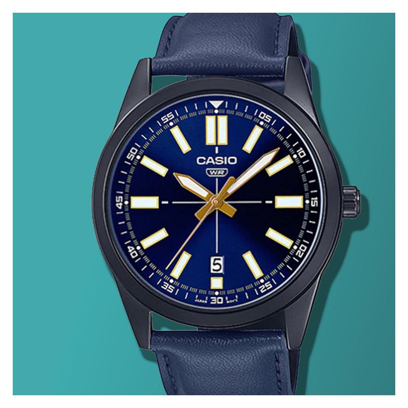 Casio CASIOSTANDARD Series Men's Pointer Display Watch Series Simple Classic Date Display General Timing Status Waterproof Quartz MTP-VD02BL-2E