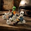 Halloween Atmosphere Prop Skeleton Riding Motorcycle Figurine, Gothic Spooky Statue for Home Theme Decor Garden, Resin Biker Skull Desk Shelf, Unique