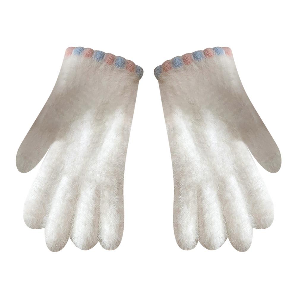 Thickened Touch Screen Gloves Warm Five Finger Gloves Korean Style Plush Gloves Winter